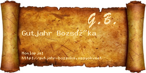 Gutjahr Bozsóka névjegykártya